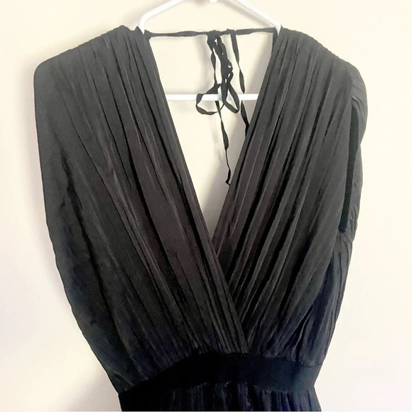 Tome Black Cross Front Pleated Dress Sz M - Picture 5 of 8